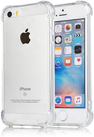 Enhanced Crystal Series Phone Case for iPhone 5/5s/SE Protective Cover Case with Transparent Hard Plastic Back Plate and Soft TPU Gel Bumper - Clear