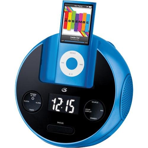 iLive CI109 AM/FM Clock Radio with Dock for iPod - Blue