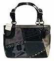 AUTHENTIC COACH TONAL PATCHWORK GALLERY TOTE 12902 (Black)
