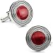 Red Concentric Circles Cufflinks Cuff Links