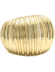 1AR by UnoAerre 18k Gold-Plated Ribbed Ring, Size 7