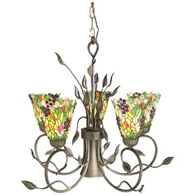 Dale Tiffany TH60018 6-Light Tiffany Chandelier, Antique Bronze and Art Glass Shade