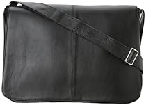 Hot Sale Latico Men's Heritage Collection Front Flap Messenger, Black
