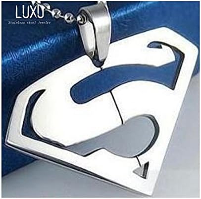 Superman Pendants Necklaces For Men And Women,High Quality 316L Stainless Steel Jewelry,Fashion Free Chain