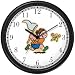 Boy Chasing Butterfly with Net - Butterfly Animal Wall Clock by WatchBuddy Timepieces (Hunter Green Frame)