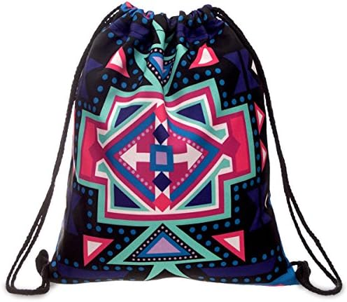 Flora Mcqueen Digital Printing Aztec Drawstring Backpack for Female Outdoor Sports Backpack Purple 15"x11" AZTEC PURPLE (1)