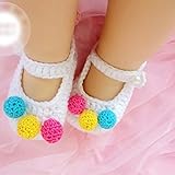 Newborn Baby Infant Girls Flower Bow Tie Crochet Knit Socks Crib Shoes Prewalker 0-12 Months