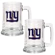 New York Giants 2pc 15oz Glass Tankard Set- Primary Logo NFL Football