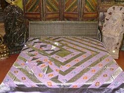 5p SET Lavender Purple Cotton Silk Bedding India King Sofa Throw 90x108 5pc Set Final Sale