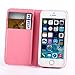 Yakamoz Lovely Cute Black Red Bow Bowkot Polka Dot Leather Flip Wallet Stand Case with Card Slots for Apple iPhone 5 5S with Free Screen Protector & Stylus Pen