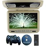 Buy New Tan 9 Overhead Flip Down Roof Mount LCD Car Monitor Package With DVD Player... by Consumer Electronics
