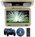New Tan 9" Overhead Flip Down Roof Mount LCD Car Monitor Package With Sony DVD Player Lcd with 2 Wireless 32 bit game Controllers. B002PI2SRS