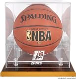 Phoenix Suns Wood Base Logo Basketball Display Case and Mirror Back