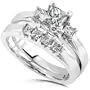 7/8ct TW Princess Diamond Bridal Set in 14Kt White Gold (HI/I1-I2) - Size 5