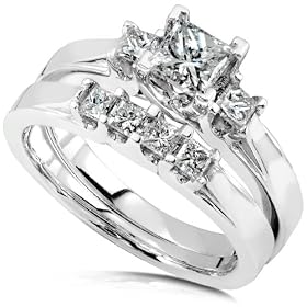 7 8ct TW Princess Diamond Bridal Set in 14kt Gold by Diamond-Me