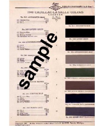 1962 OLDSMOBILE Paint Chips