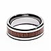 8mm Tungsten Carbide Rosewood Inlay Wedding Ring Comfort Fit