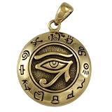 Bronze Egyptian Udjat Eye of Horus Ra Pendant - Egyptian Kemetic Jewelry