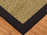 Transitions Seagrass Made of 100% Natural Seagrass Rugs 5' x 8', Wide Cotton-Twill Border, Non-Slip Latex Backing