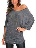 Bleu Marine Camiseta Manga Larga Mathilde (Gris Oscuro)