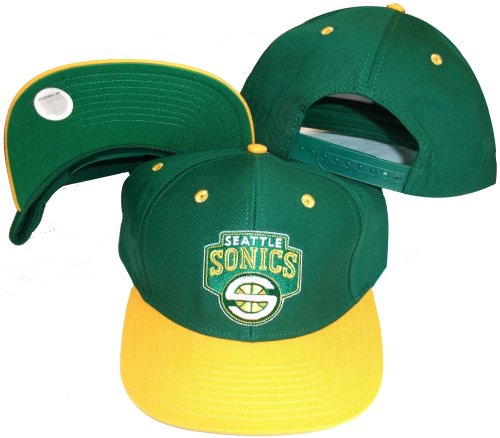 vintage retro NBA seattle super sonics green yellow snapback hat cap