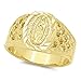 Mens 22mm 14k Gold Plated Classic Catholic Virgin Mary Blessed Mother Ring
