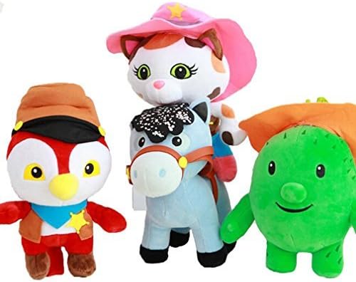 Sheriff Callie's Wild West Plush Toy 4pcs, Callie Sparky Toby and Peck, 8-10 inches