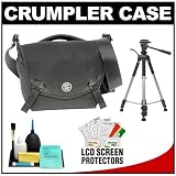 Crumpler 5 Million Dollar Home Photo/Video Camera Bag/Case (Black) with Tripod + Accessory Kit for Canon Rebel XSi, XS, T1i, T2i, 50D, 7D, Nikon D40, D60, D3000, D5000, D90, D300, D300s, D700, Olympus Evolt E-30, E-450, E-520, E-620, and Sony Alpha A290, A390, A450, A500, A550, A700 Digital SLR Cameras