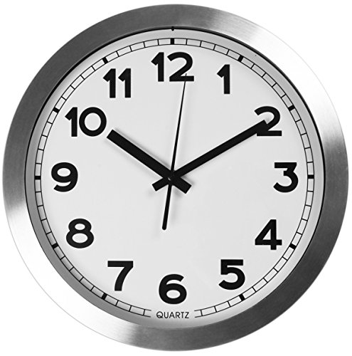 Large indoor/outdoor decorative silver wall clock - universal mod…
