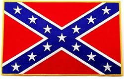 Large Confederate Flag Embroidered Patch Iron-On Civil War Rebel Military Emblem