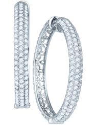 4.17CTW DIAMOND HOOPS EARRING