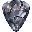 Fender 351 Premium Celluloid Guitar Picks, 12 Pack, Black Moto, Heavy