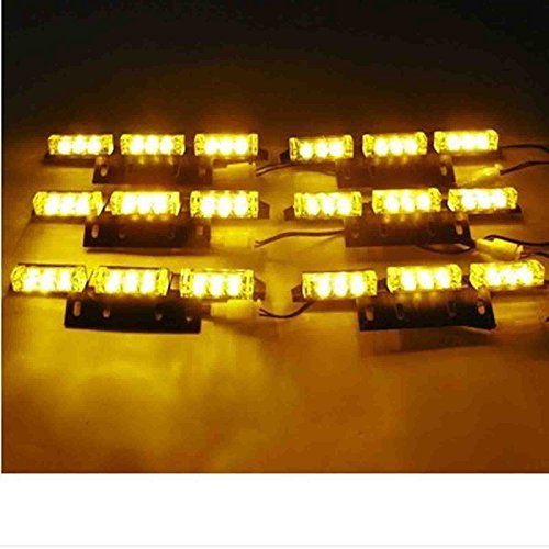 Orion Motor Tech 54 Yellow AMBER LED Emergency Warning Strobe Lights Bars Car Deck Dash Grille