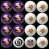 Minnesota Vikings Home and Away Complete Billiard Ball Set