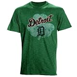 MLB Majestic Threads Detroit Tigers St. Patrick's Day Tri-Blend Crew T-Shirt - Green (Small)