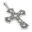 Decorated Plain Silver Cross Pendant Decorated Plain Silver Cross Pendant