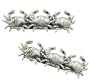 Walking CRABS Silver Handcrafted Barrette Set of 2