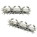 Walking CRABS Silver Handcrafted Barrette Set of 2