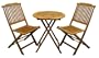 Outdoor Interiors Acacia 3 Piece Round Bistro Outdoor Furniture Set - includes cushions