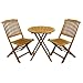 Outdoor Interiors Acacia 3 Piece Round Bistro Outdoor Furniture Set - includes cushions