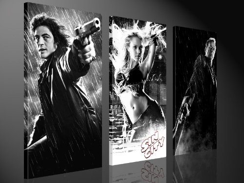 Produkt-Bild: Bild auf Leinwand SIN CITY Kunstdruck als Wandbild, by Tom Harris, Leinwanddruck Bilder fertig zum Aufh&auml;ngen AUFGESPANNT. amazon - Vergleichbar mit einem &Ouml;lbild oder Gem&auml;lde - kein Poster- oder Fototapete druck 130x80cm #e1927