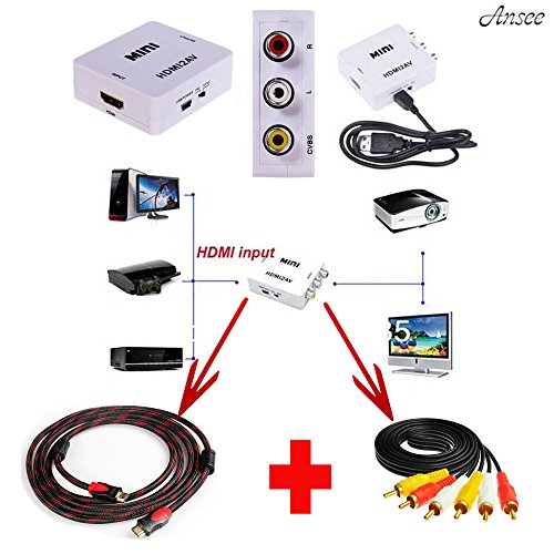 Ansee mini 1080p hd video converter hdmi to av & input hdmi c…