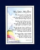 "My Father My Hero" Touching 8x10 Poem, Double-matted In Navy/White And Enhanced With Watercolor Graphics. A Gift For A Dad.