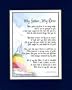 "My Father My Hero" Touching 8x10 Poem, Double-matted In Navy/White And Enhanced With Watercolor Graphics. A Gift For A Dad.