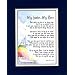 "My Father My Hero" Touching 8x10 Poem, Double-matted In Navy/White And Enhanced With Watercolor Graphics. A Gift For A Dad.