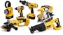 DEWALT DC6PAKIA  XRP 18-Volt Cordless 6-Tool Combo Kit, includes Hammer Drill, Circular Saw, Reciprocating Saw, Impact Driver, Cut-Off Tool, Flexible Floodlight, 2 Batteries, Charger, and Bag