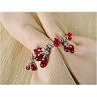 Red Jingle Silver and Colored Glass Napkin Rings