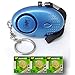 Metallic Blue Mini Minder Key Ring Personal Attack Rape Alarm 140db with Flashlight + Spare Battery Set - Secured by Design Approved (UK Police Preferred Specification)