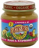 Earth’s Best Organic 2nd Pears & Raspberries 4 Ounce Jars (Pack of 12)