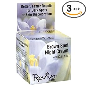 Reviva Labs Brown Spot Night Cream, with Kojic Acid, 1 Ounces (28 g) (Pack of 3)